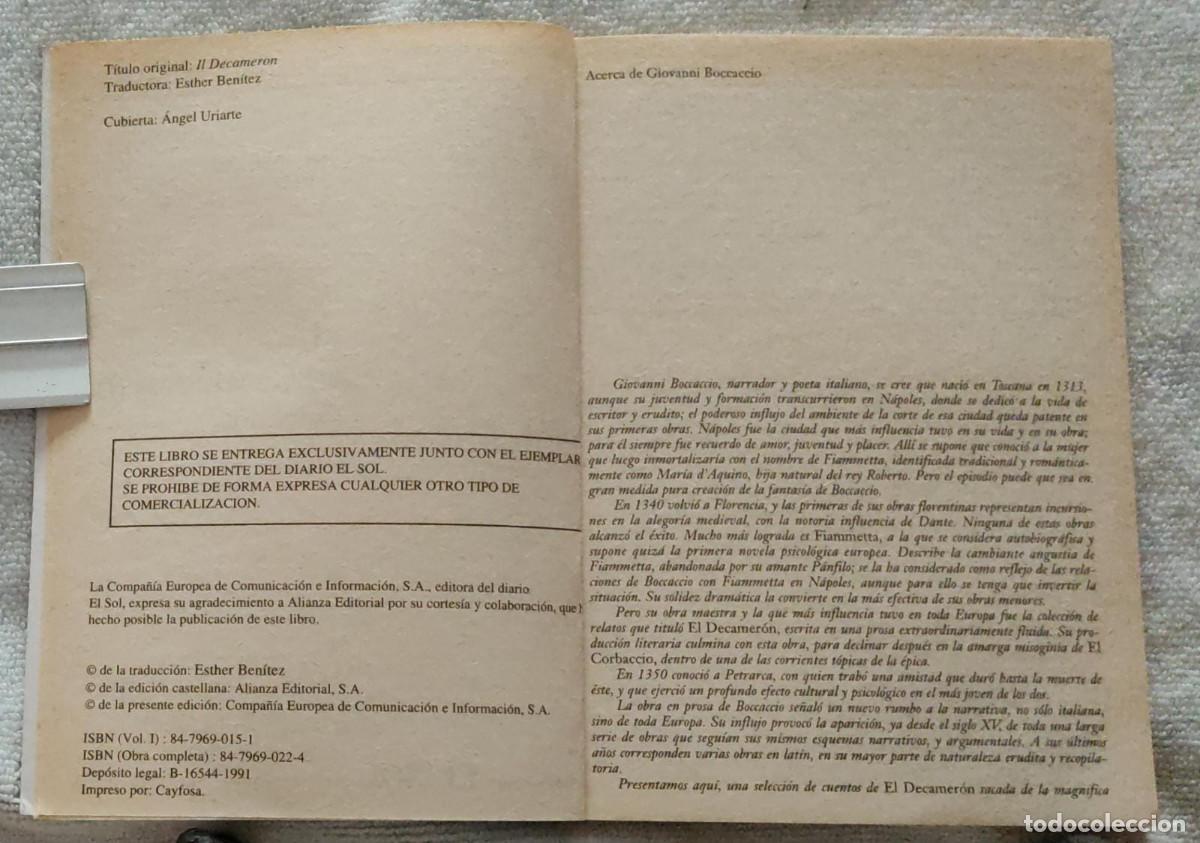 Libros de segunda mano: EL DECAMERON (I). - Foto 3