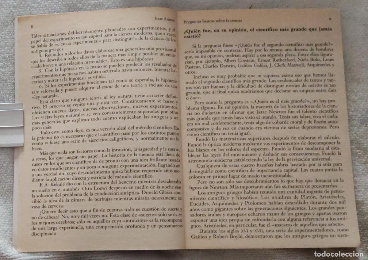 Libros de segunda mano: PREGUNTAS B&Aacute;SICAS SOBRE LA CIENCIA. - Foto 4