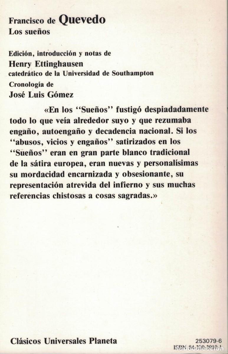 Libros de segunda mano: Francisco de Quevedo, Los sue&ntilde;os. / Henry Ettinghausen - Foto 2