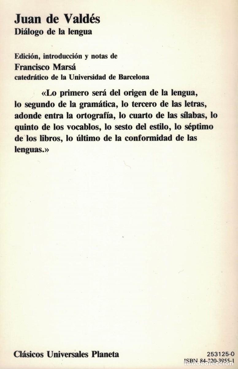 Libros de segunda mano: Juan de Vald&eacute;s, Di&aacute;logo de la lengua. / Francisco Mars&aacute; - Foto 2
