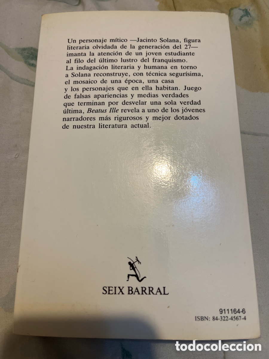 Libros de segunda mano: Beatus Ille. Antonio Mu&ntilde;oz Molina. - Foto 3