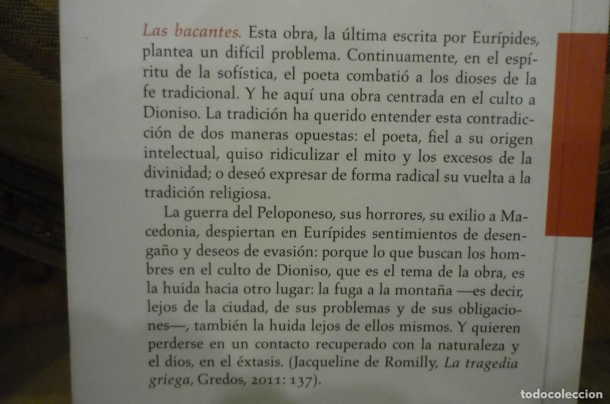 Libros de segunda mano: EUR&Iacute;PIDES: LAS BACANTES. KRK EDICIONES 2015. - Foto 3