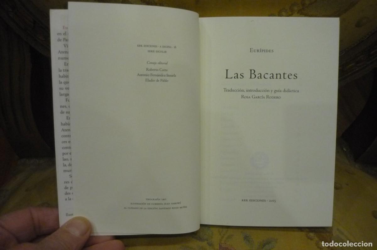 Libros de segunda mano: EUR&Iacute;PIDES: LAS BACANTES. KRK EDICIONES 2015. - Foto 5