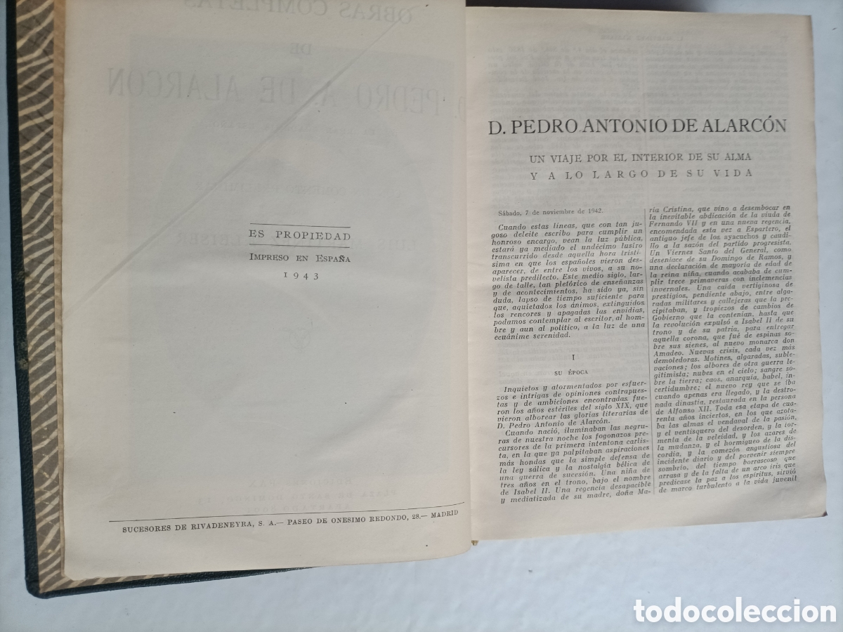 Libros de segunda mano: Obras completas de Pedro A. De Alarc&oacute;n. Ediciones Fax. Comento preliminar Luis Mart&iacute;nez - Foto 9