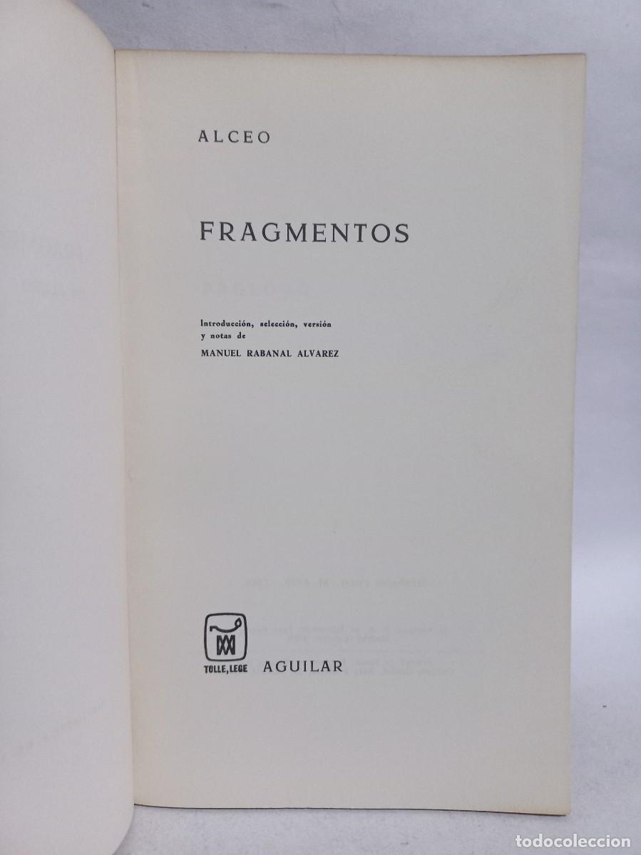 Libros de segunda mano: Alceo - Fragmentos - 1969 - Foto 2