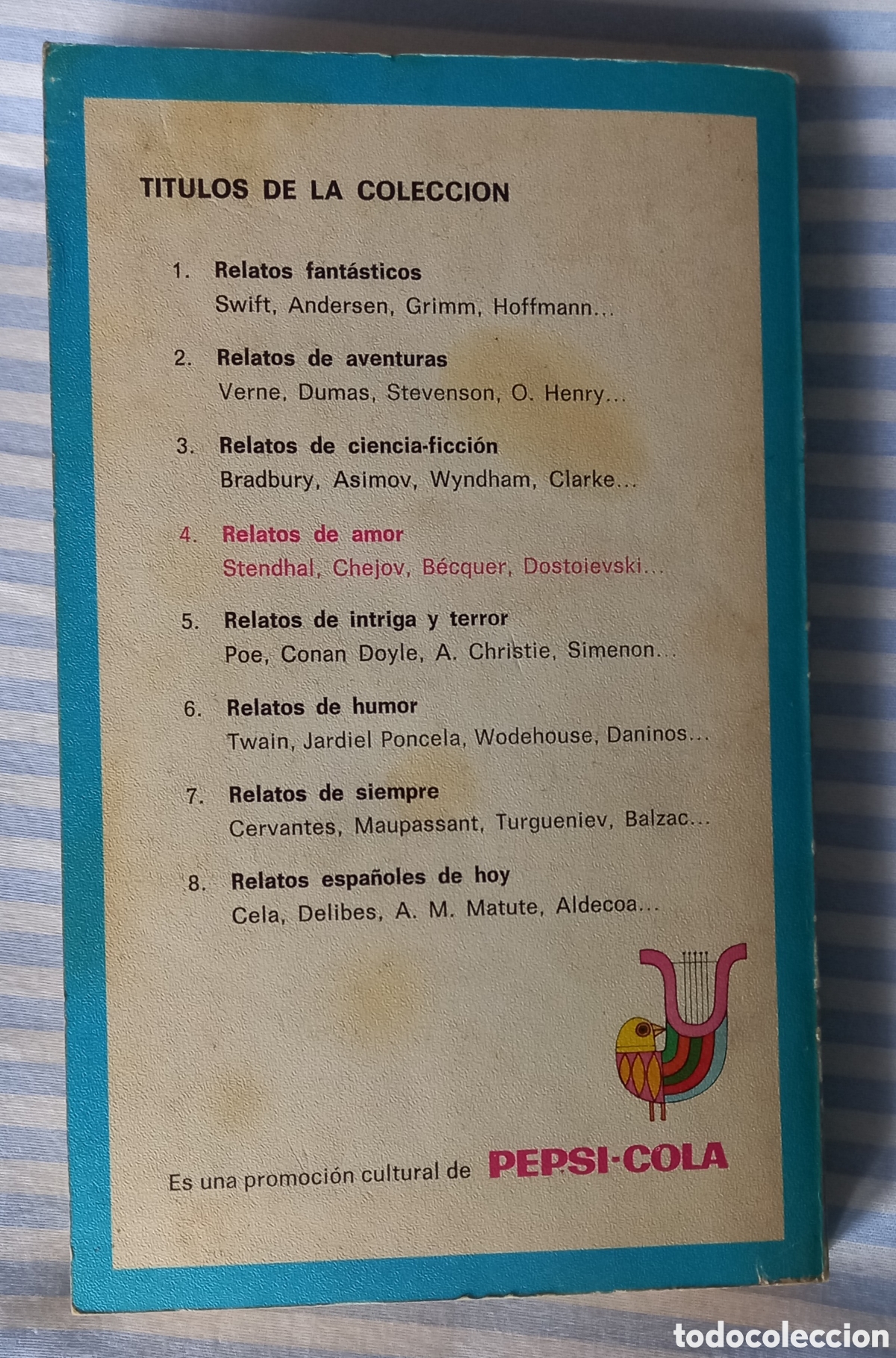 Libros de segunda mano: Relatos de amor. Biblioteca PEPSI - Foto 3