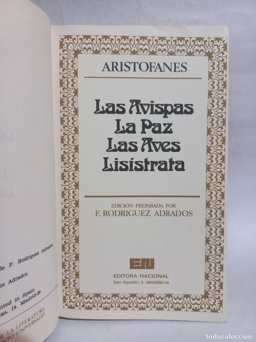 Libros de segunda mano: Aristofanes - Las Avispas, La Paz, Las Aves, Lis&iacute;strata - 1975 - Foto 3