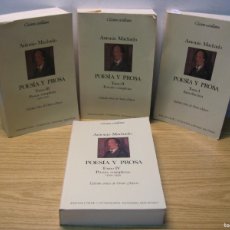 Libros de segunda mano: ANTONIO MACHADO. POESIA Y PROSA. TOMO I-II-III-IV. ESPASA CALPE. FUNDACION ANTONIO MACHADO 1989