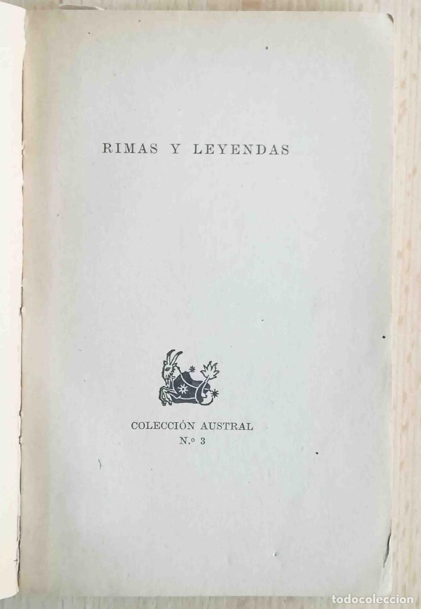 Libros de segunda mano: Rimas y leyendas (Gustavo Adolfo B&eacute;cquer) Austral - Foto 2
