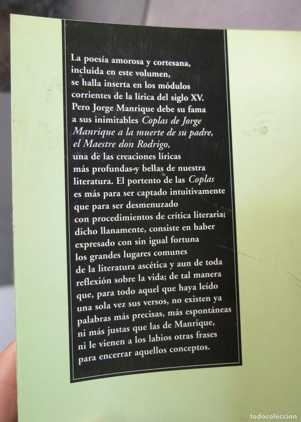 Libros de segunda mano: Poes&iacute;a completa. Jorge Manrique - Foto 2