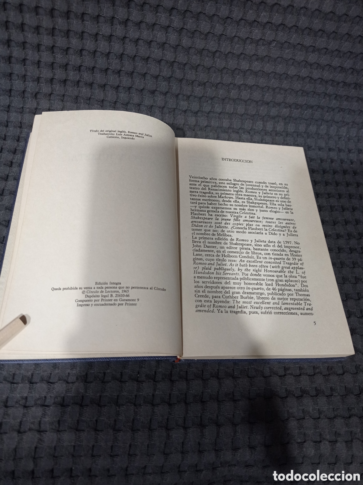 Libros de segunda mano: Romeo y Julieta (William Shakespeare) A&ntilde;o 1965 - Foto 6