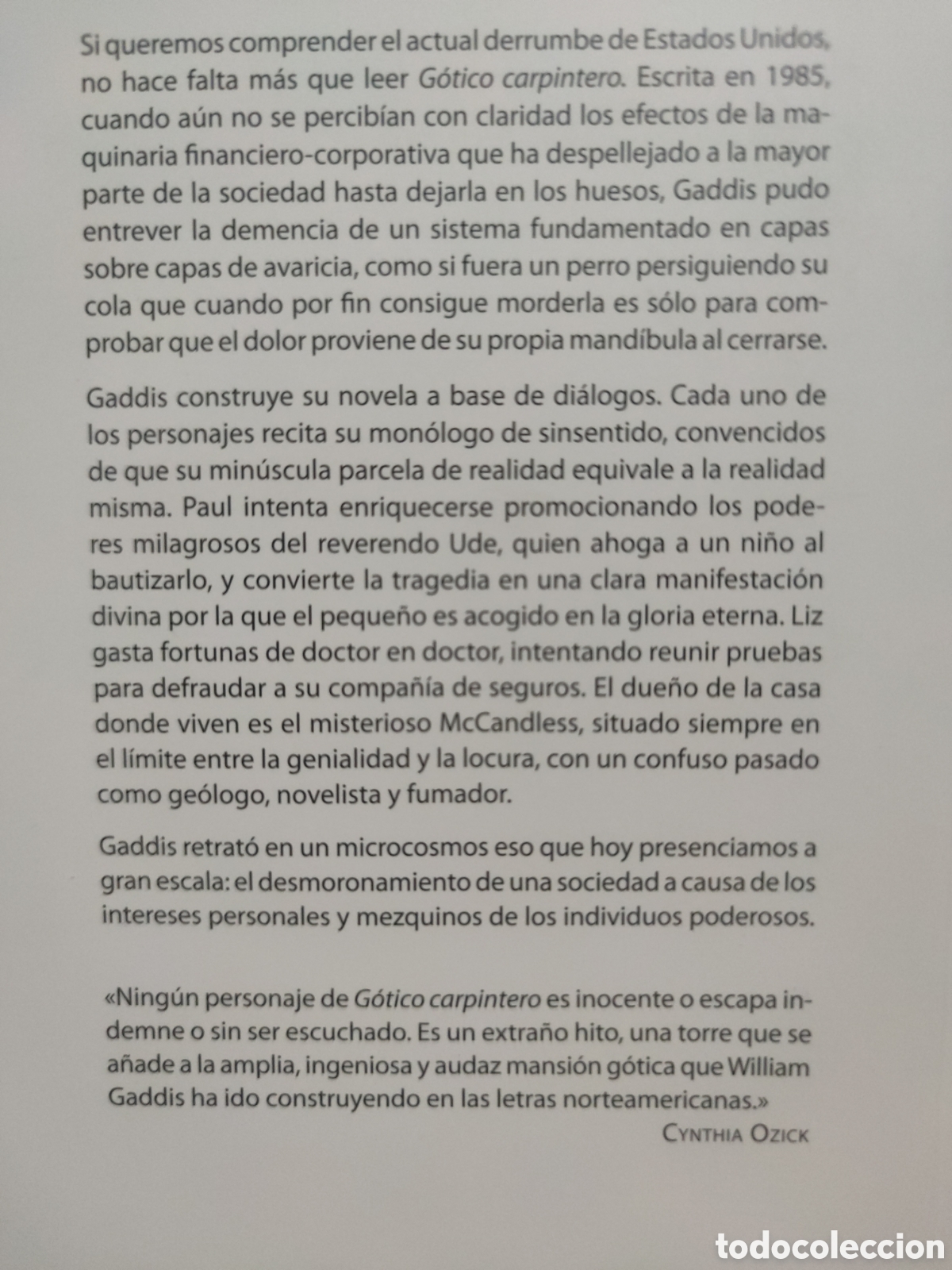 Libros de segunda mano: G&Oacute;TICO CARPINTERO - WILLIAM GADDIS (Sexto Piso) - Foto 2