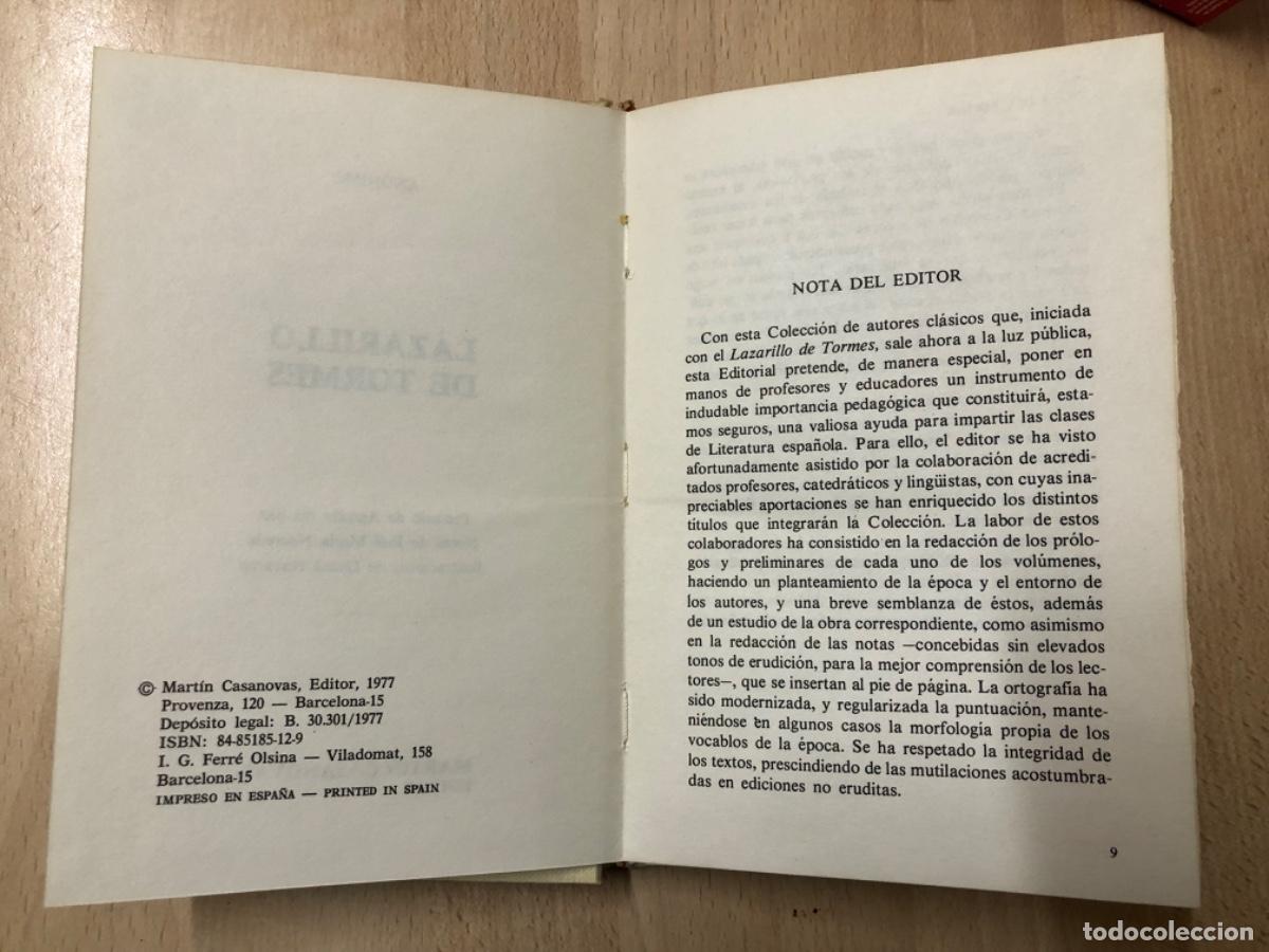 Libros de segunda mano: LIBRO , LAZARILLO DE TORMES AN&Oacute;NIMO COLECCION CLASICOS N&ordm; 1 - Foto 7