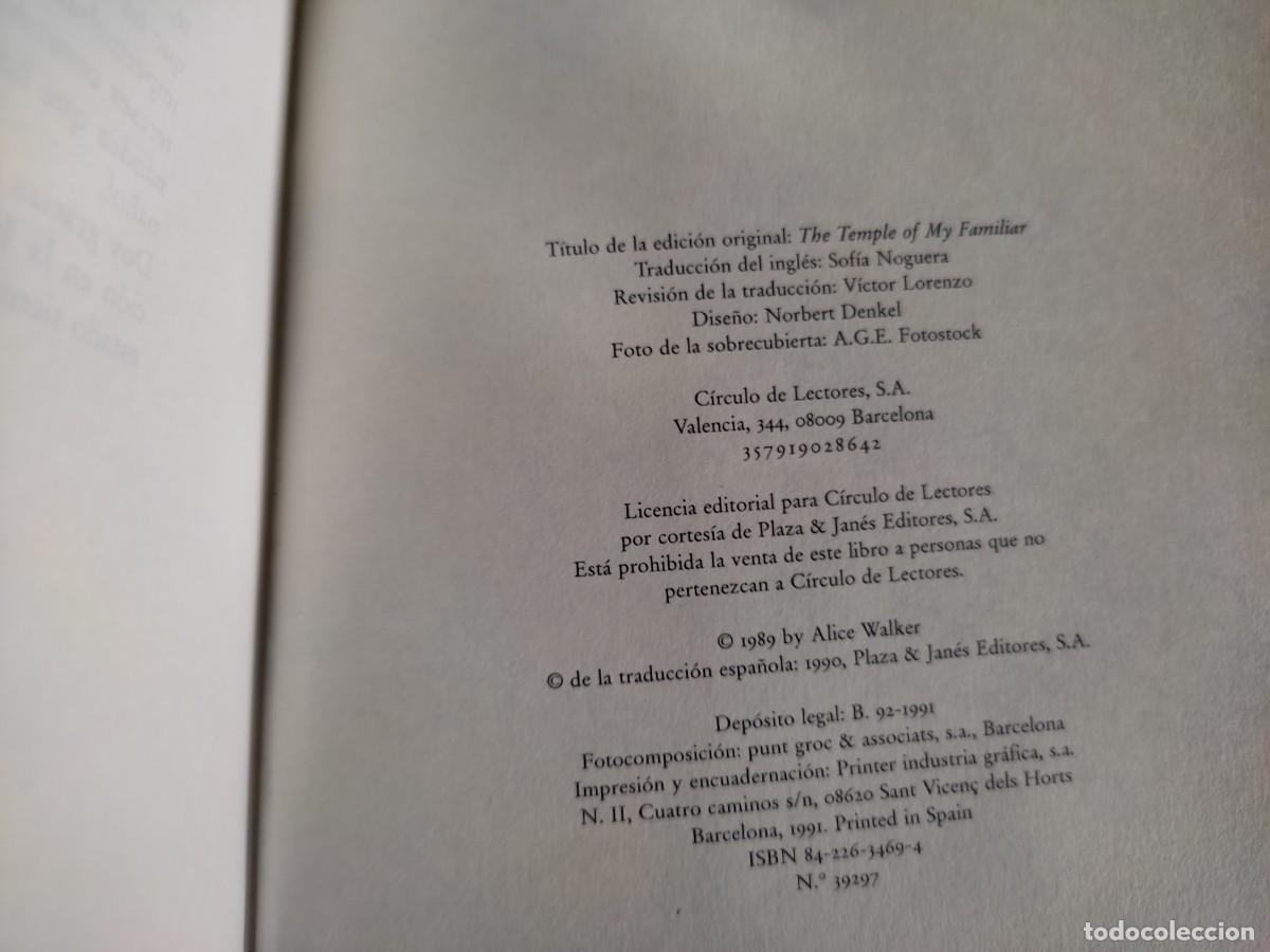 Libros de segunda mano: El Templo de mis Amigos Alice Walker C&iacute;rculo de Lectores 1991 - Foto 4
