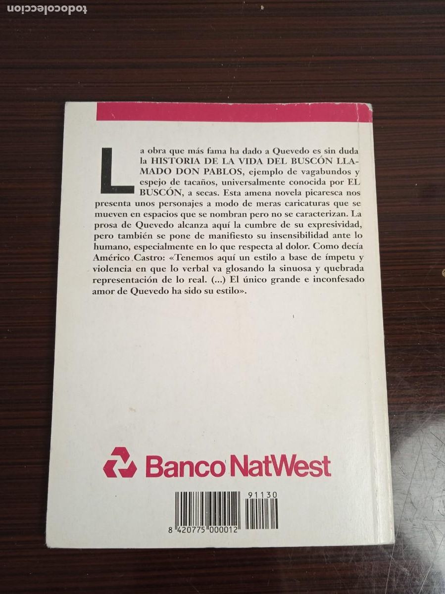 Libros de segunda mano: El Busc&oacute;n. Francisco de Quevedo. Biblioteca el Sol 1991. - Foto 2
