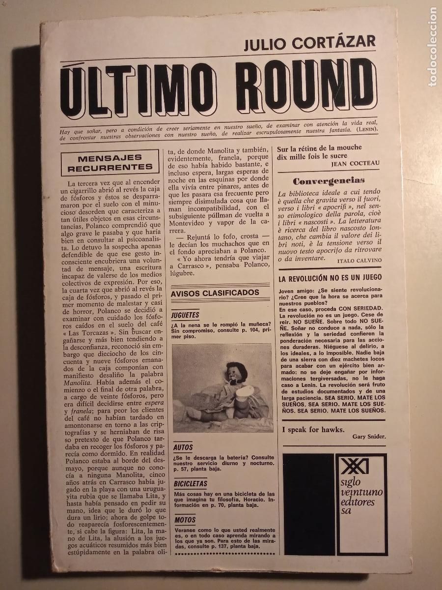 Libros de segunda mano: &Uacute;LTIMO ROUND. CORT&Aacute;ZAR, Julio. 1&ordf; edici&oacute;n. 1969 - Foto 1