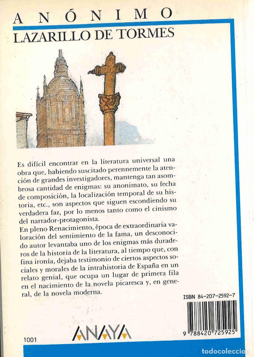 Libros de segunda mano: Lazarillo de Tormes. An&oacute;nimo. Anaya, 1985 - Foto 2