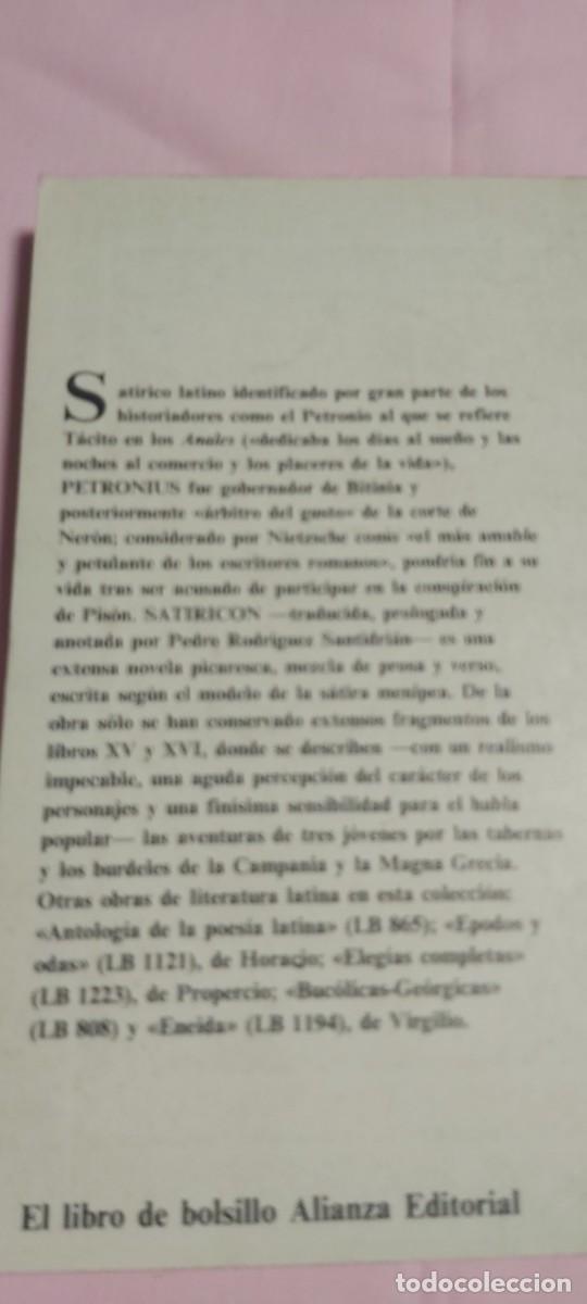 Libros de segunda mano: Satiricon. Petronius. Alianza Editorial 1989. - Foto 2