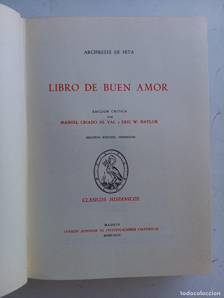 Livres d'occasion: LIBRO DE BUEN AMOR. ARCIPRESTRE DE HITA Edici&oacute;n cr&iacute;tica por Manuel Criado de Val y Eric W. Naylor