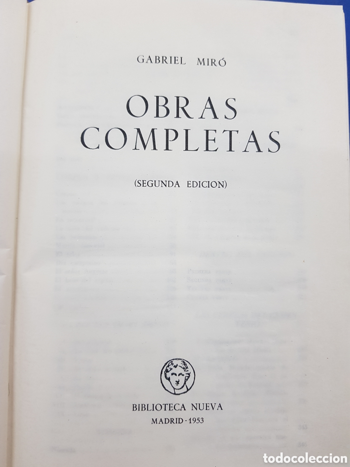 Libros de segunda mano: Gabriel Mir&oacute;, obra completas ,1953 2&deg; edici&oacute;n - Foto 2