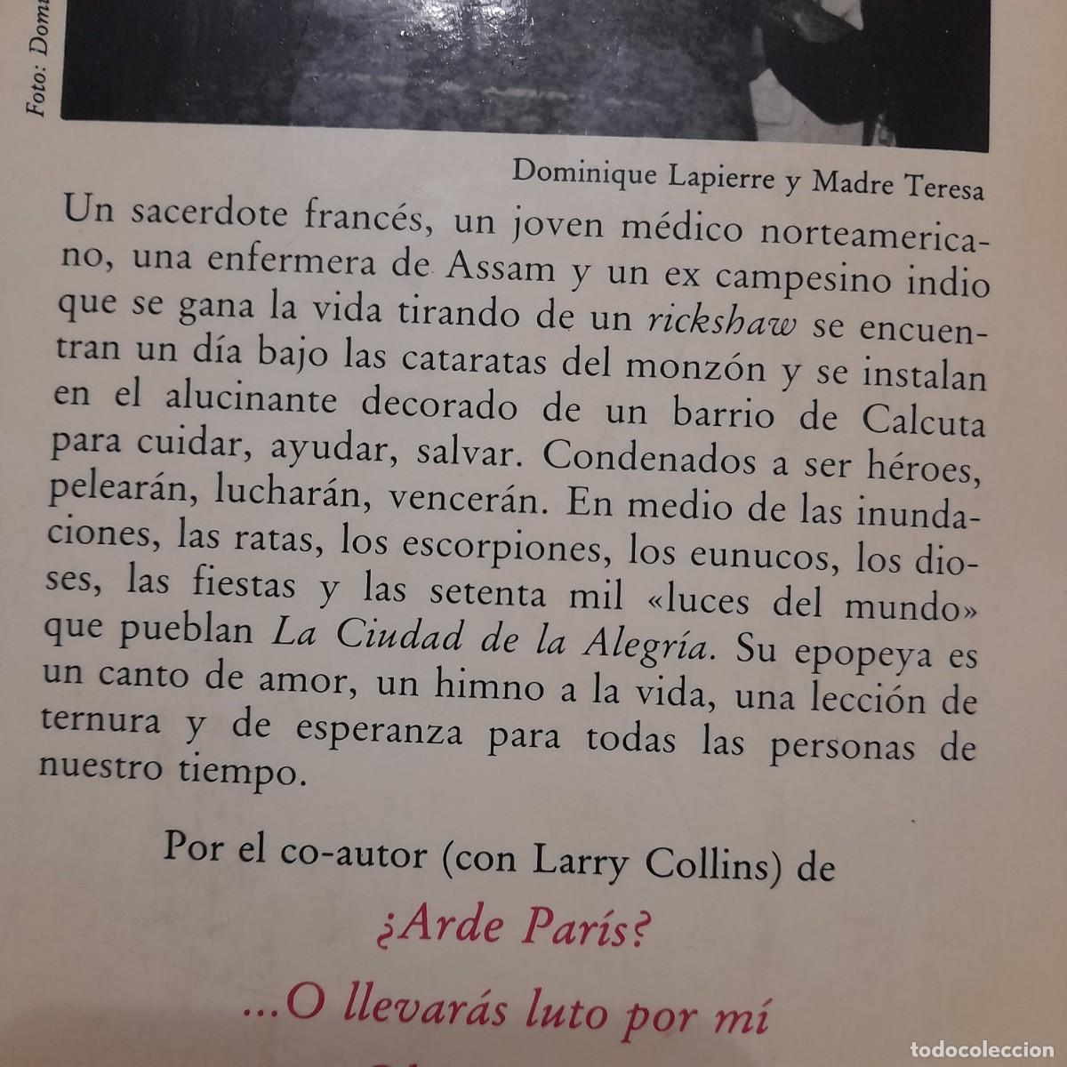 Libros de segunda mano: LA CIUDAD DE LA ALEGR&Iacute;A. LAPIERRE, Dominique 1985 - Foto 6