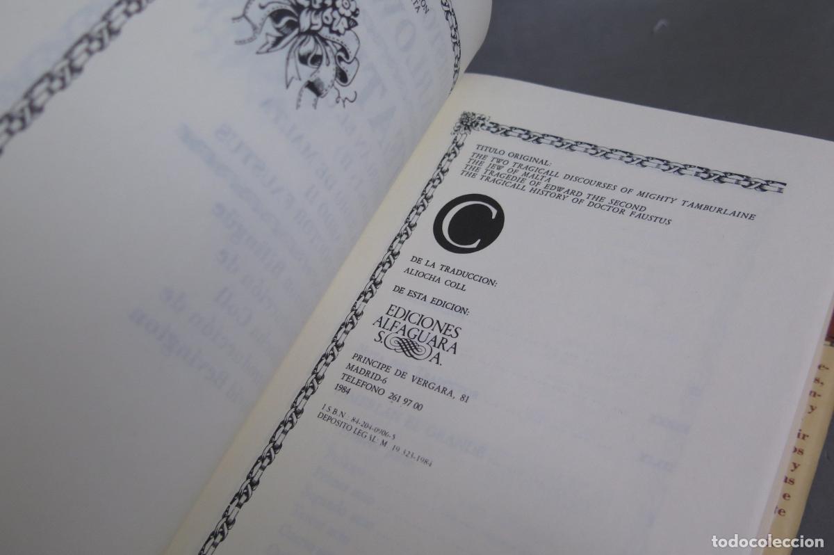 Libros de segunda mano: 1984. TEATRO. MARLOWE. ALFAGUARA - Foto 2
