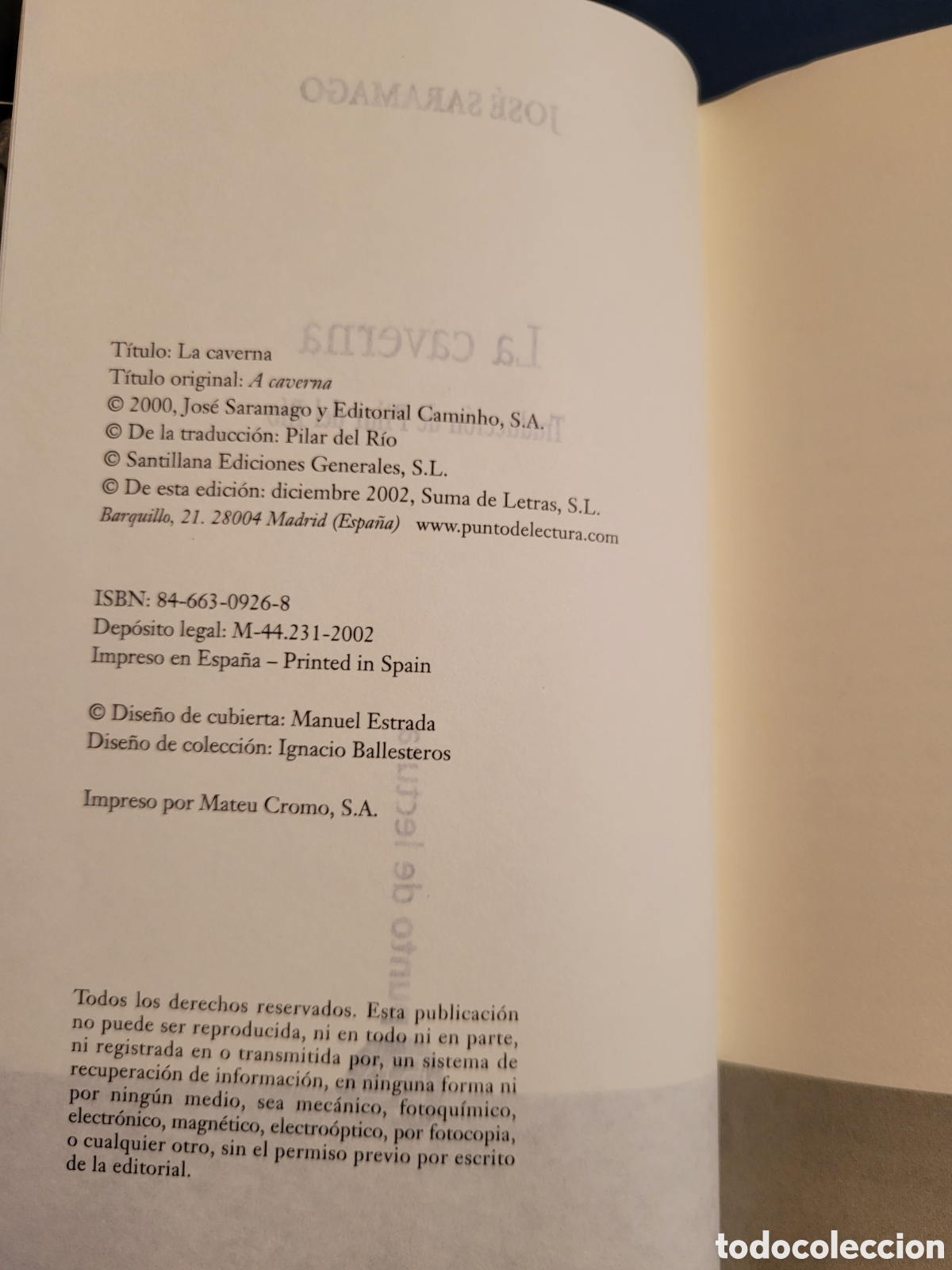Libros de segunda mano: LA CAVERNA JOSE SARAMAGO PUNTO LECTURA 2002 - Foto 2