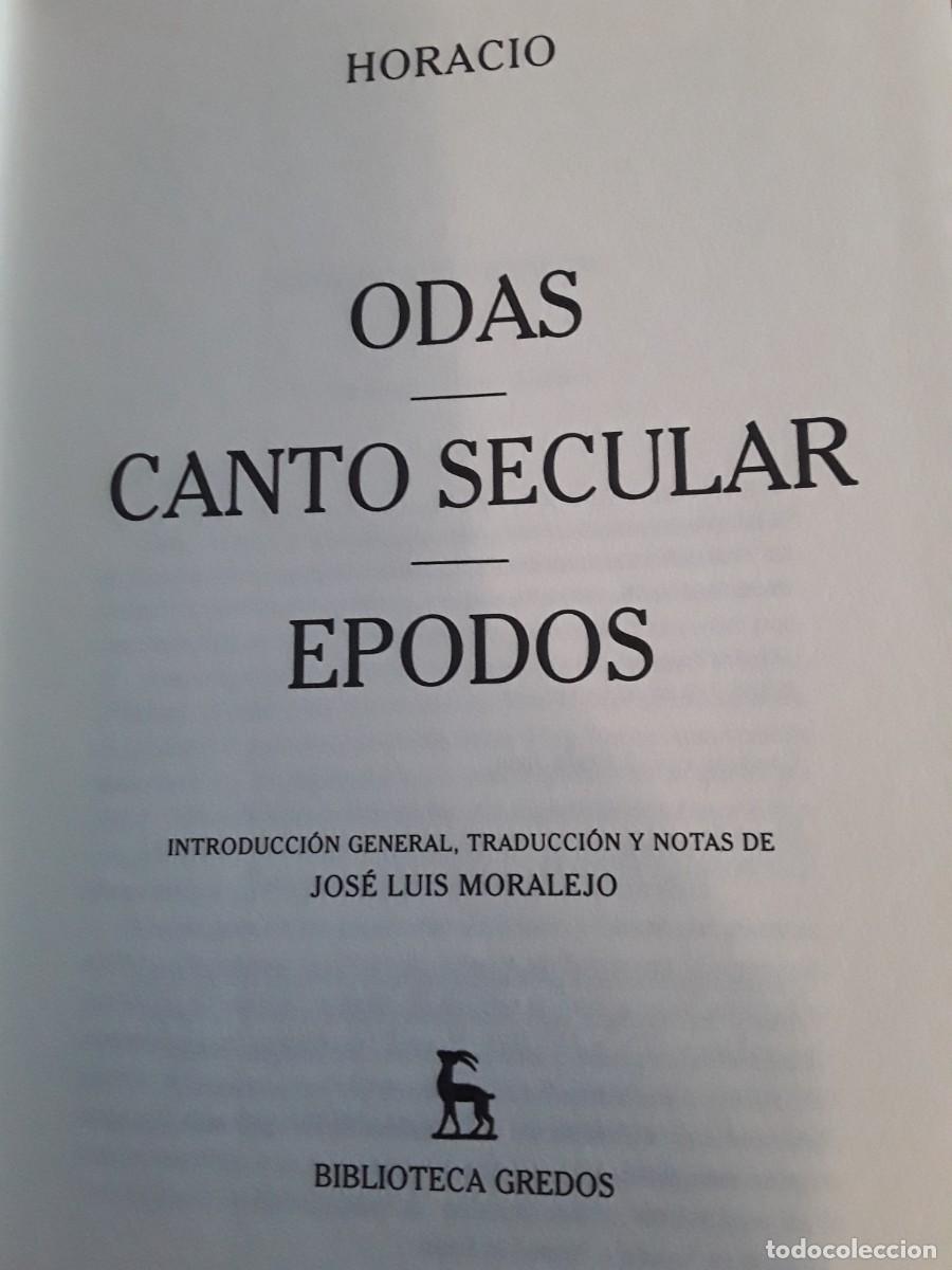 Libros de segunda mano: Odas/Epodos, de Horacio. Gredos, 2008. Excelente estado - Foto 2