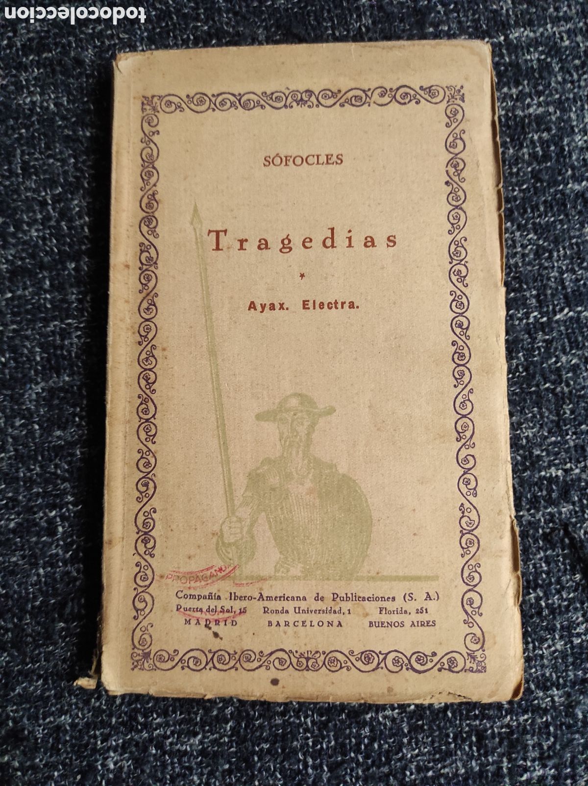 Libros de segunda mano: TRAGEDIAS, AYAX. ELECTRA / S&Oacute;FOCLES - Foto 1