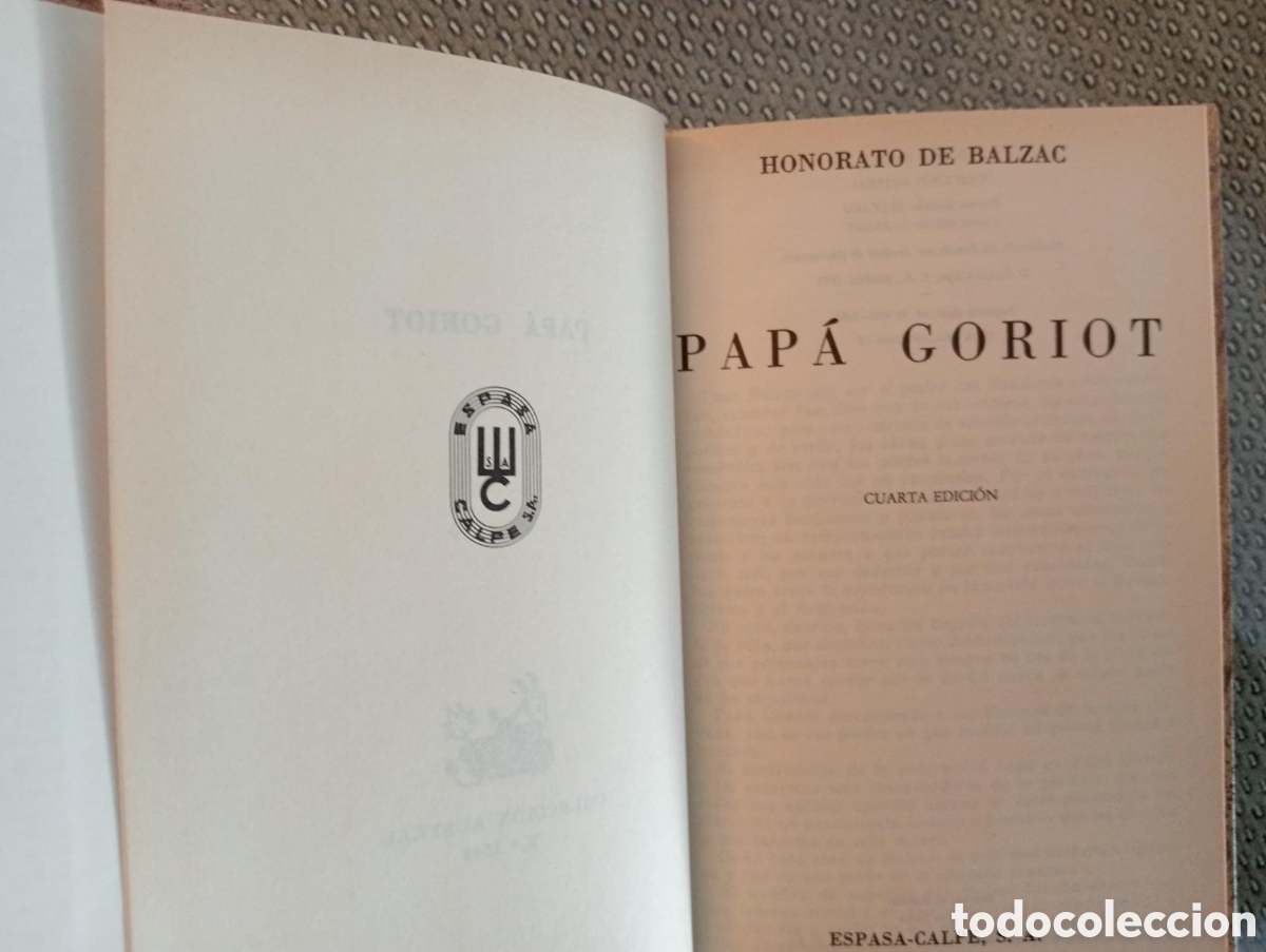 Libros de segunda mano: Pap&aacute; Goriot / Honore de Balzac. Espasa Calpe - Foto 2