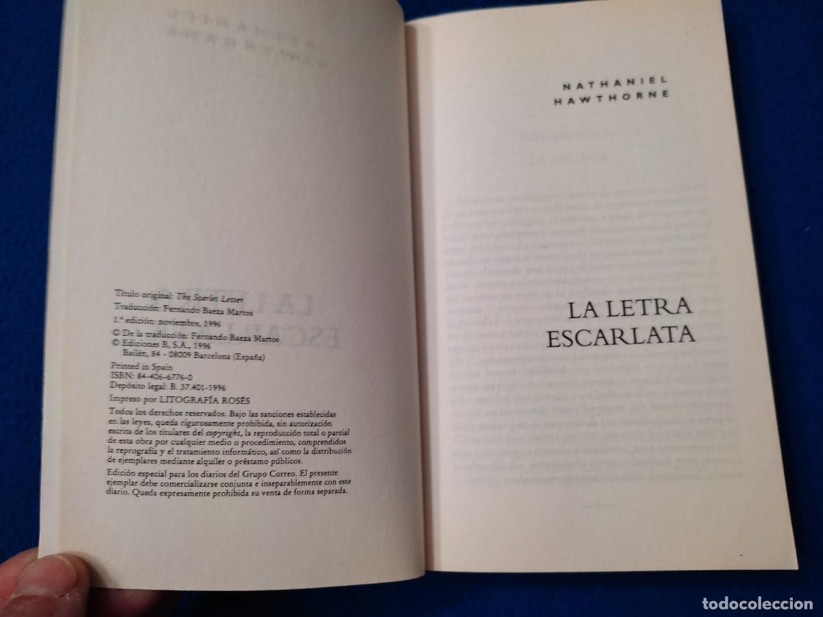 Libros de segunda mano: La Letra Escarlata Nathaniel Hawthorne Ediciones BSA 1996 - Foto 6