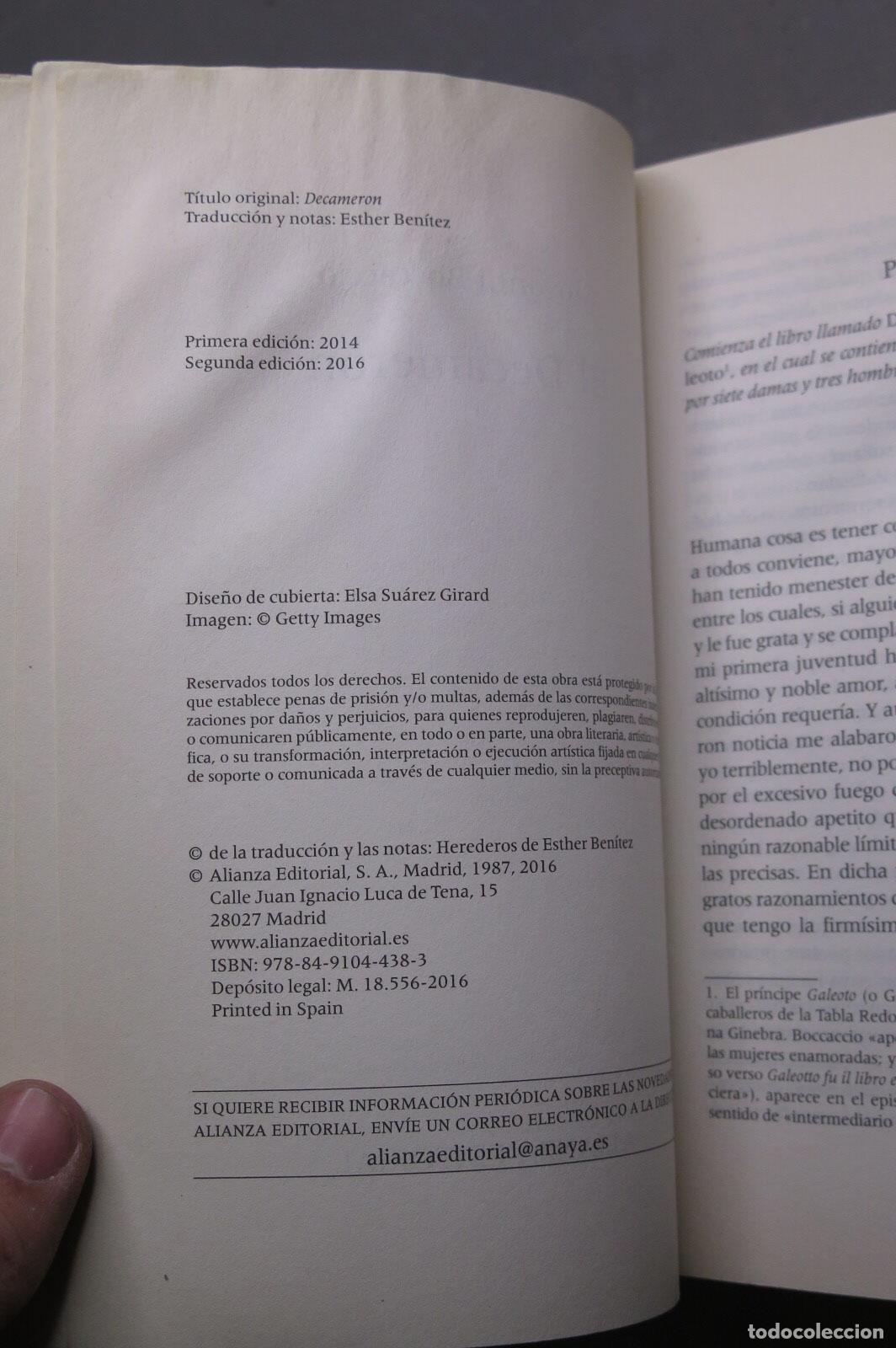 Libros de segunda mano: EL DECAMER&Oacute;N. BOCCACCIO. ALIANZA - Foto 4