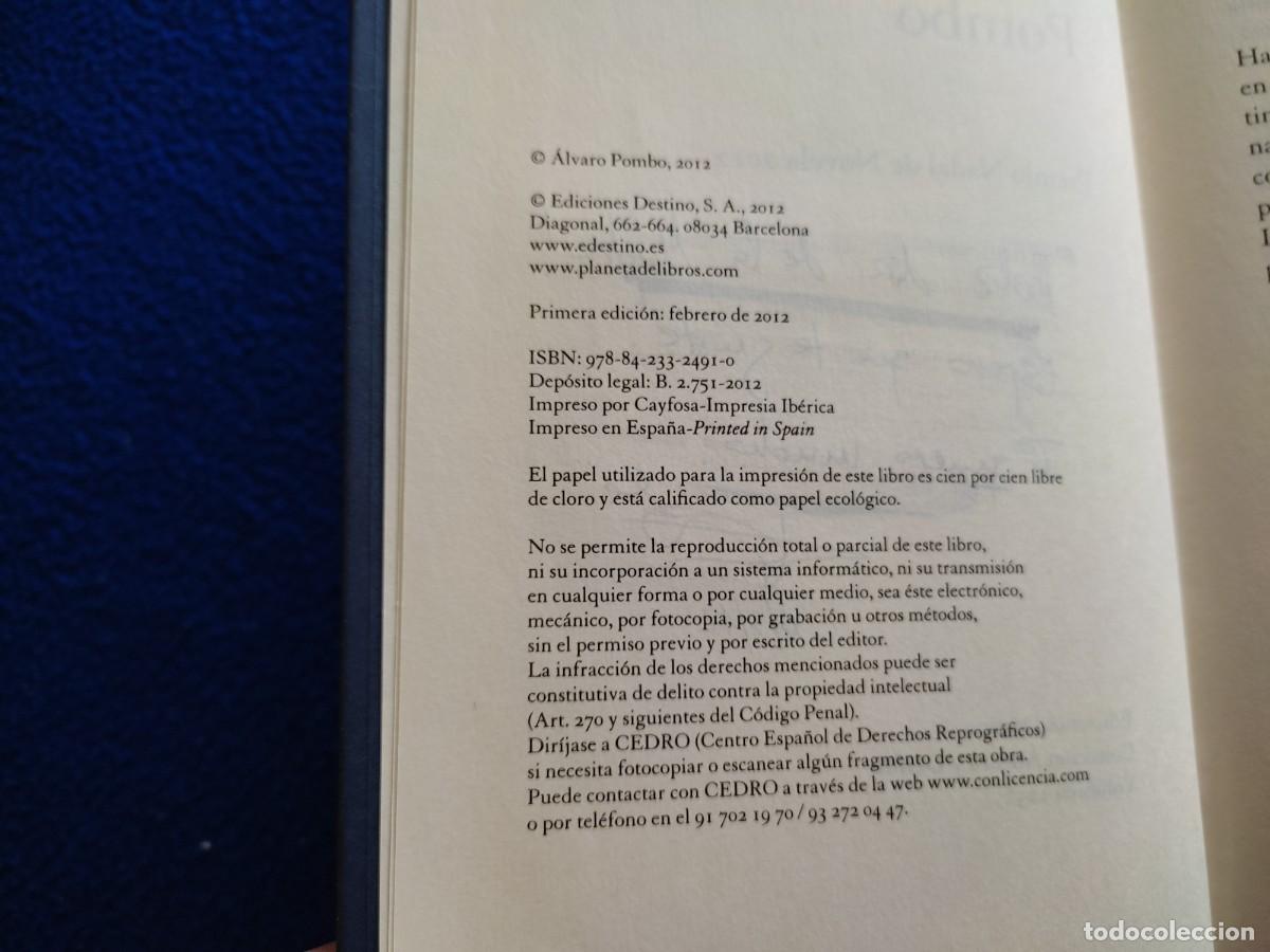Libros de segunda mano: El Temblor del H&eacute;roe &Aacute;lvaro Pombo Ediciones Destino 2012 Premio Nadal 2012 - Foto 6