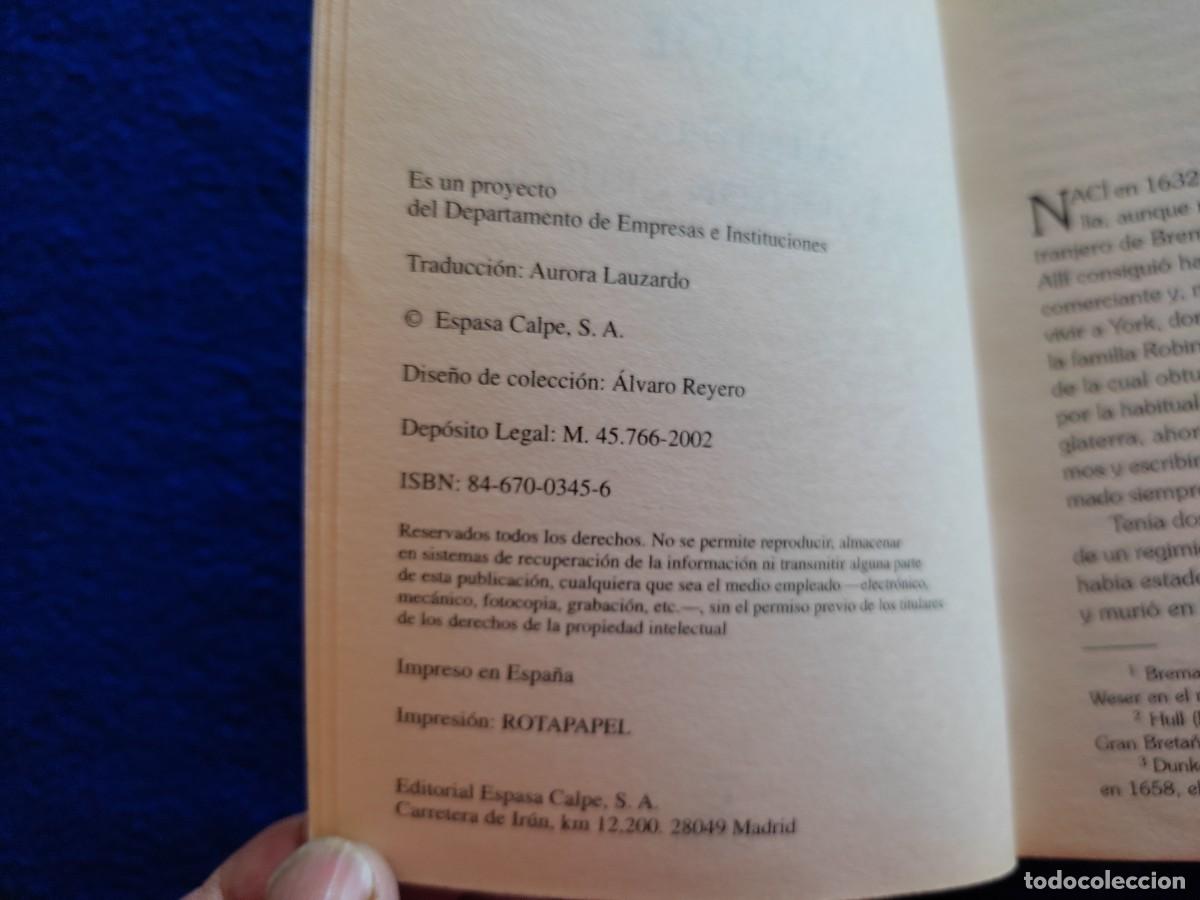 Libros de segunda mano: ROBINSON CRUSOE Daniel Defoe Ed. Espasa Calpe 2002 - Foto 6