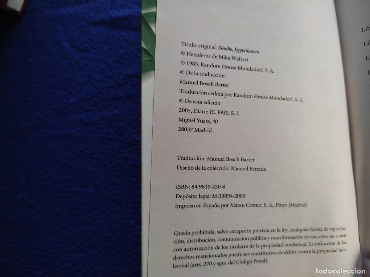 Libros de segunda mano: Sinuh&eacute; el Egipcio Mika Waltari Ed. El Pa&iacute;s 2005 - Foto 6
