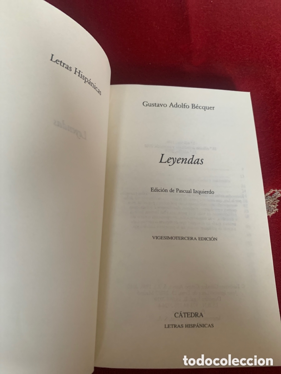 Libros de segunda mano: Leyendas. Gustavo Adolfo B&eacute;cquer. Edici&oacute;n de Pascual Izquierdo. - Foto 6