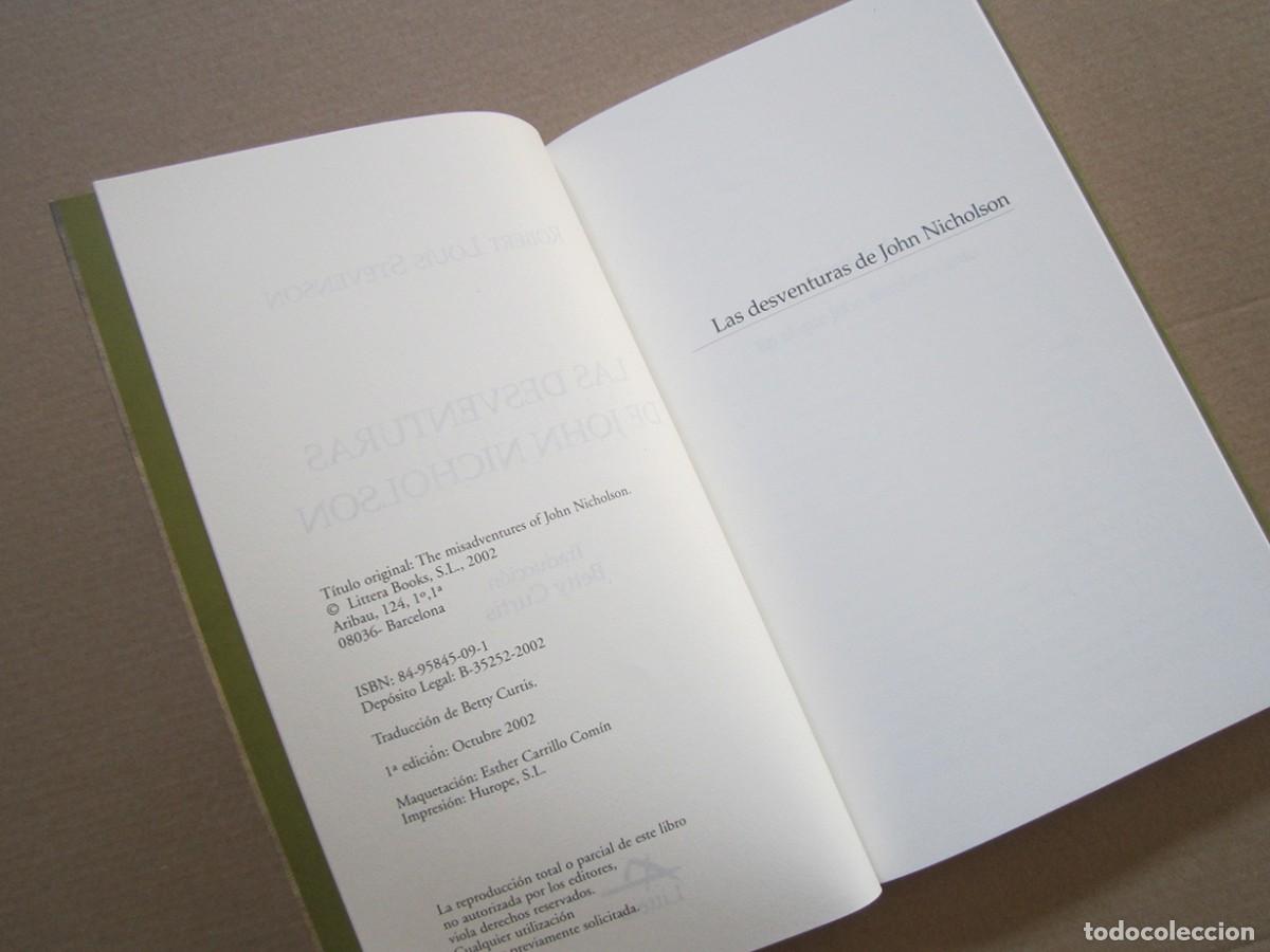Libros de segunda mano: ROBERT LOUIS STEVENSON-LAS DESVENTURAS DE JOHN NICHOLSON-LITTERA 2002 - Foto 4