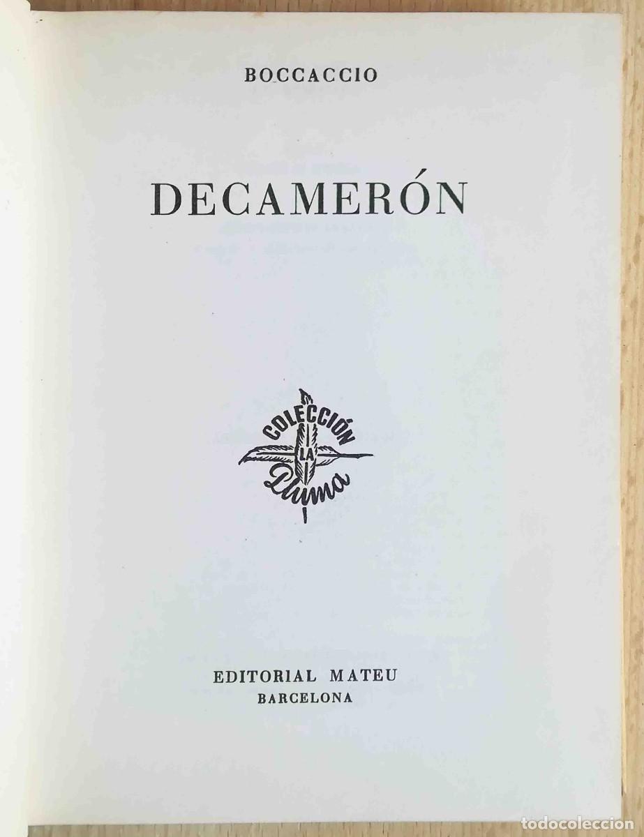 Libros de segunda mano: Decamer&oacute;n (Boccaccio) Editorial Mateu 1963 - Foto 3