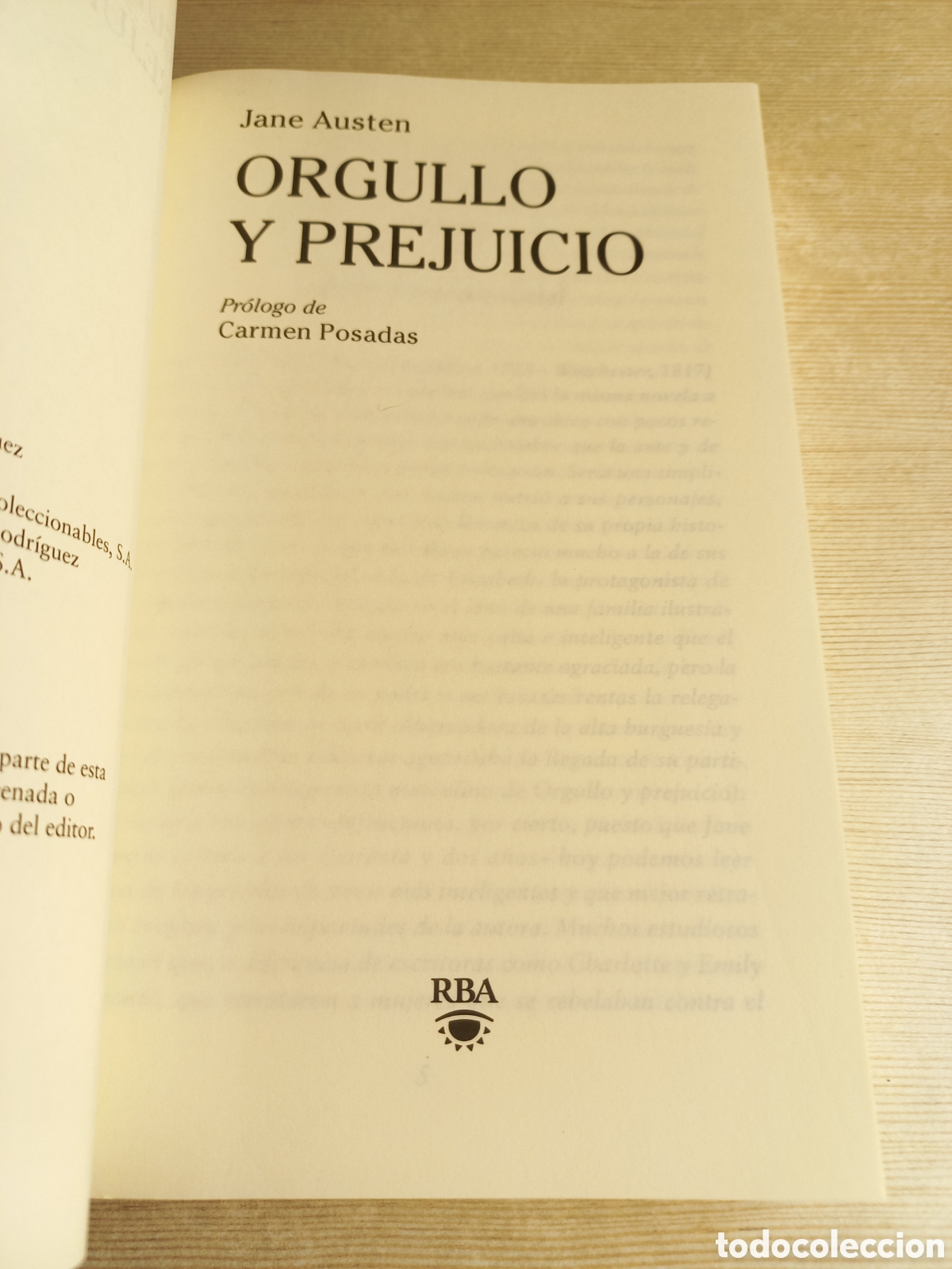 Libros de segunda mano: Orgullo y prejuicio. Jane Auste. RBA Editores, 2010. Carmen Posadas - Foto 5
