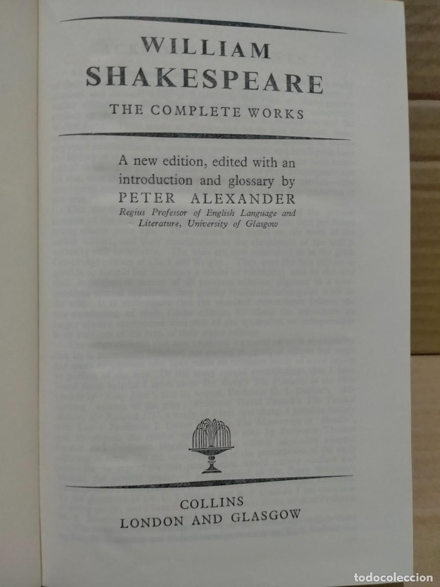 Libros de segunda mano: SHAKESPEARE. COMPLETE WORKS .COLLINS - Foto 2