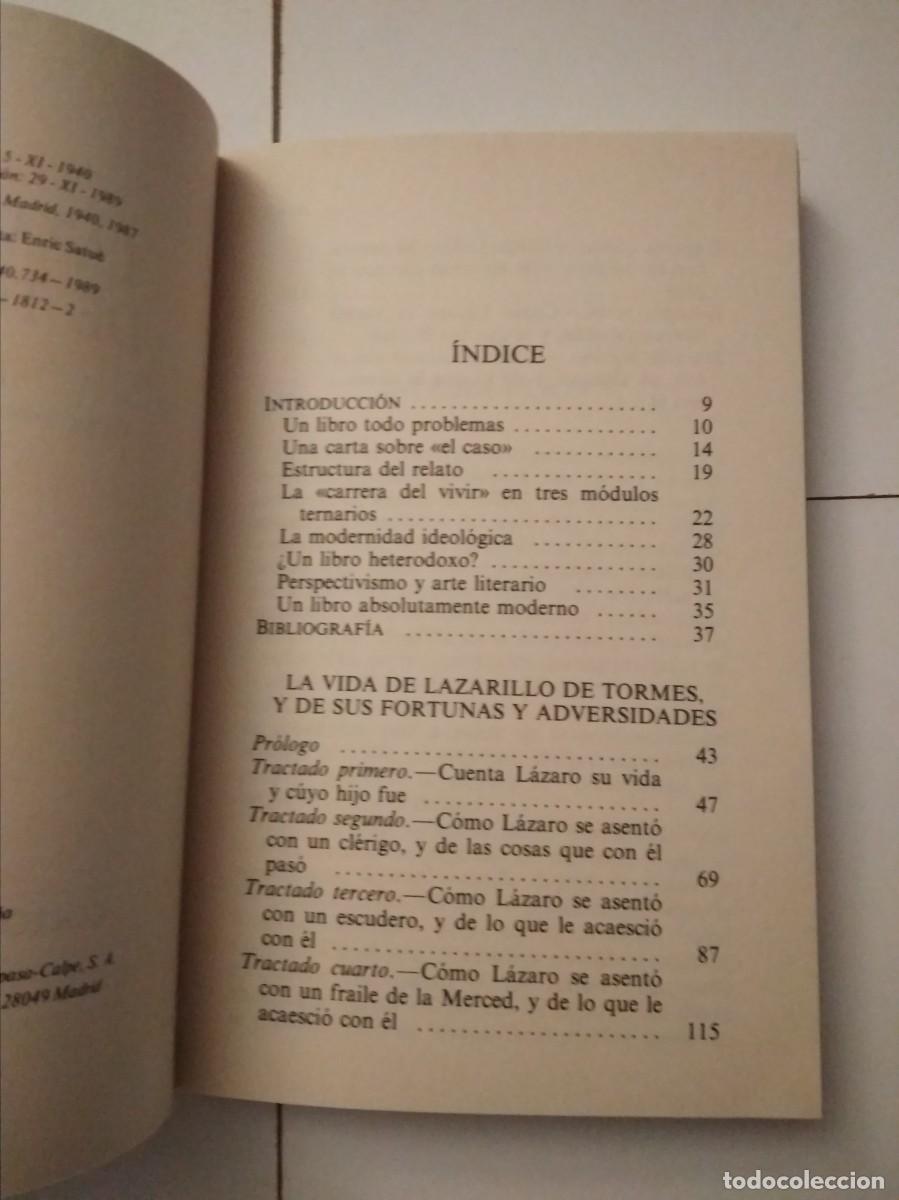 Libros de segunda mano: Libro Lazarillo de Tormes 1989 Austral Espasa Calpe - Foto 3