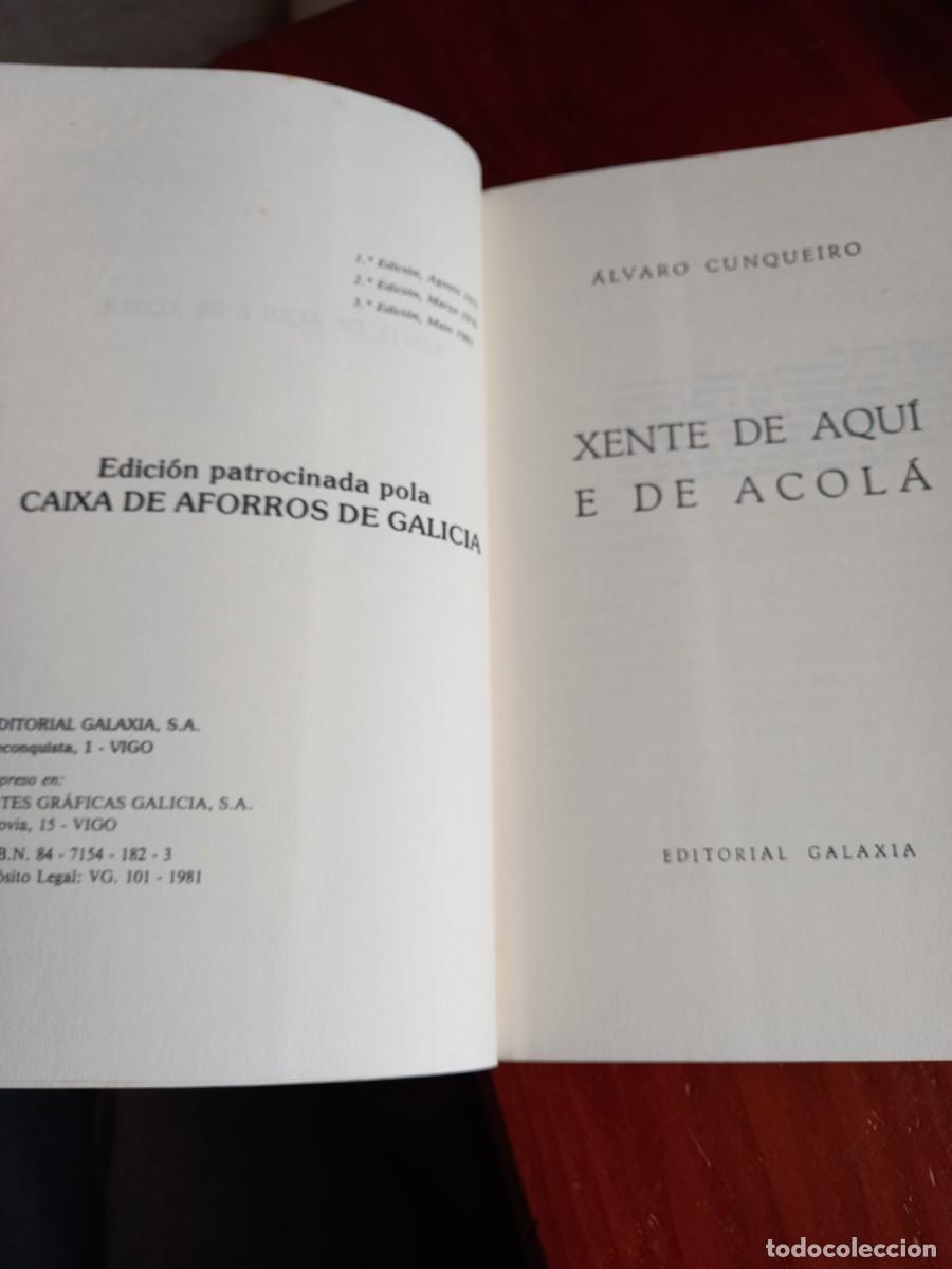 Libros de segunda mano: Xente de aqu&iacute; e acola. &Aacute;lvaro Cunqueiro. - Foto 3
