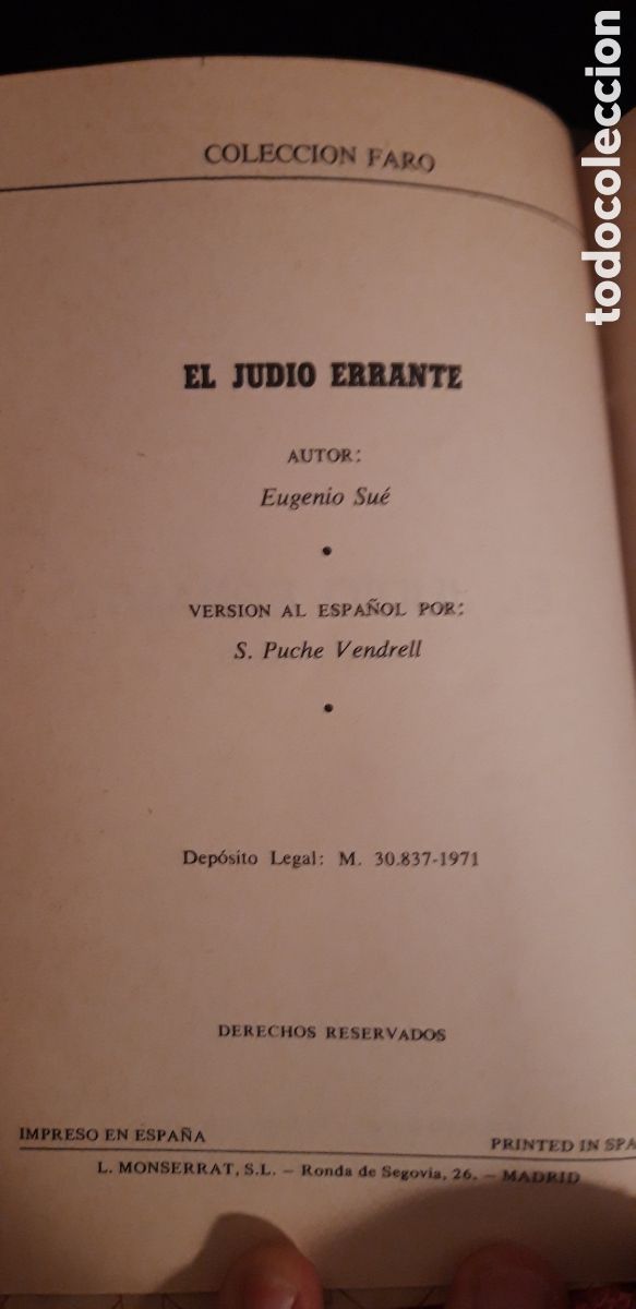 Libros de segunda mano: EL JUDIO ERRANTE 2 TOMOS - EUGENIO SUE. EDICIONES CASTRO 1971 - Foto 4