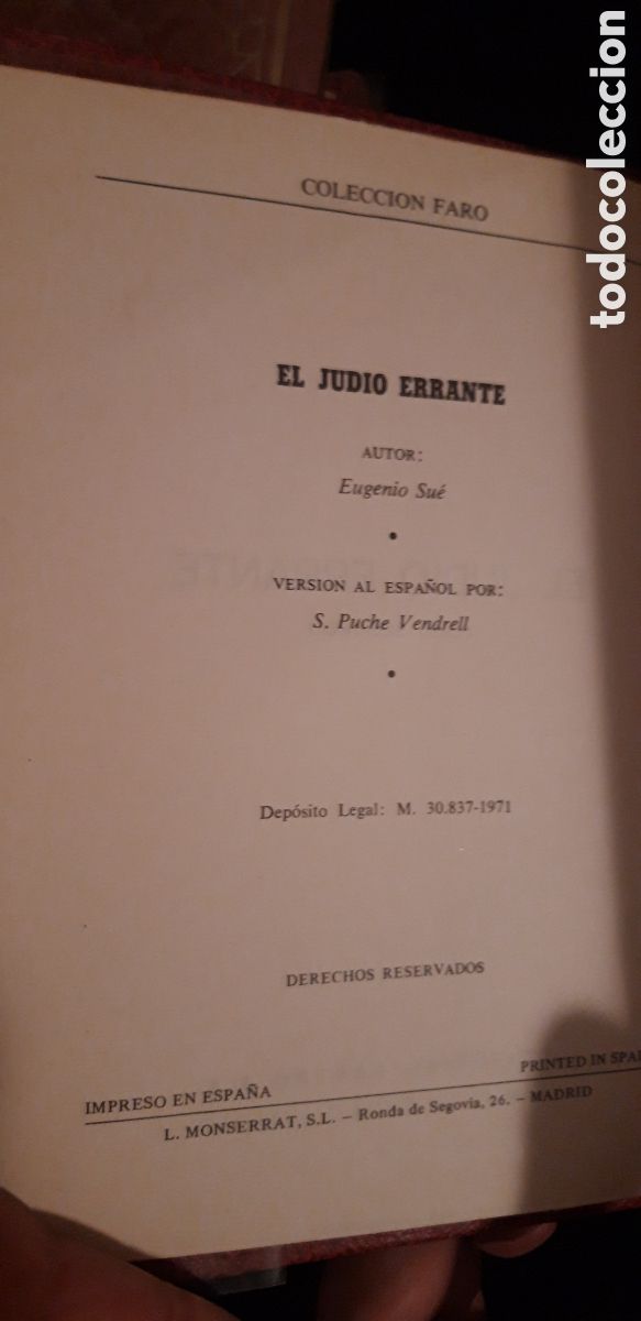 Libros de segunda mano: EL JUDIO ERRANTE 2 TOMOS - EUGENIO SUE. EDICIONES CASTRO 1971 - Foto 6