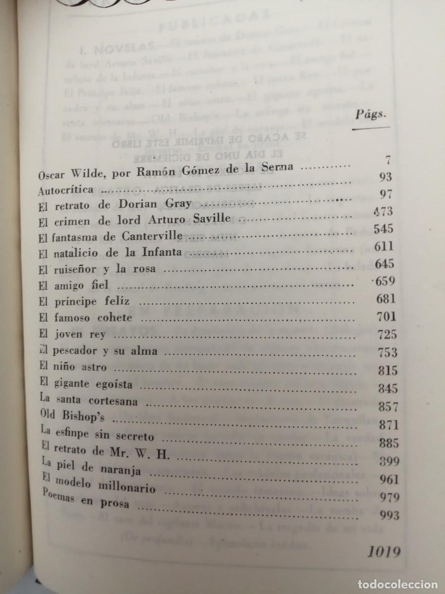 Libros de segunda mano: Obras de Oscar Wilde 1: Novelas - Foto 4