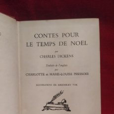 Libros de segunda mano: 1937. CONTES POUR LE TEMPS DE NOEL. CHARLES DICKENS.