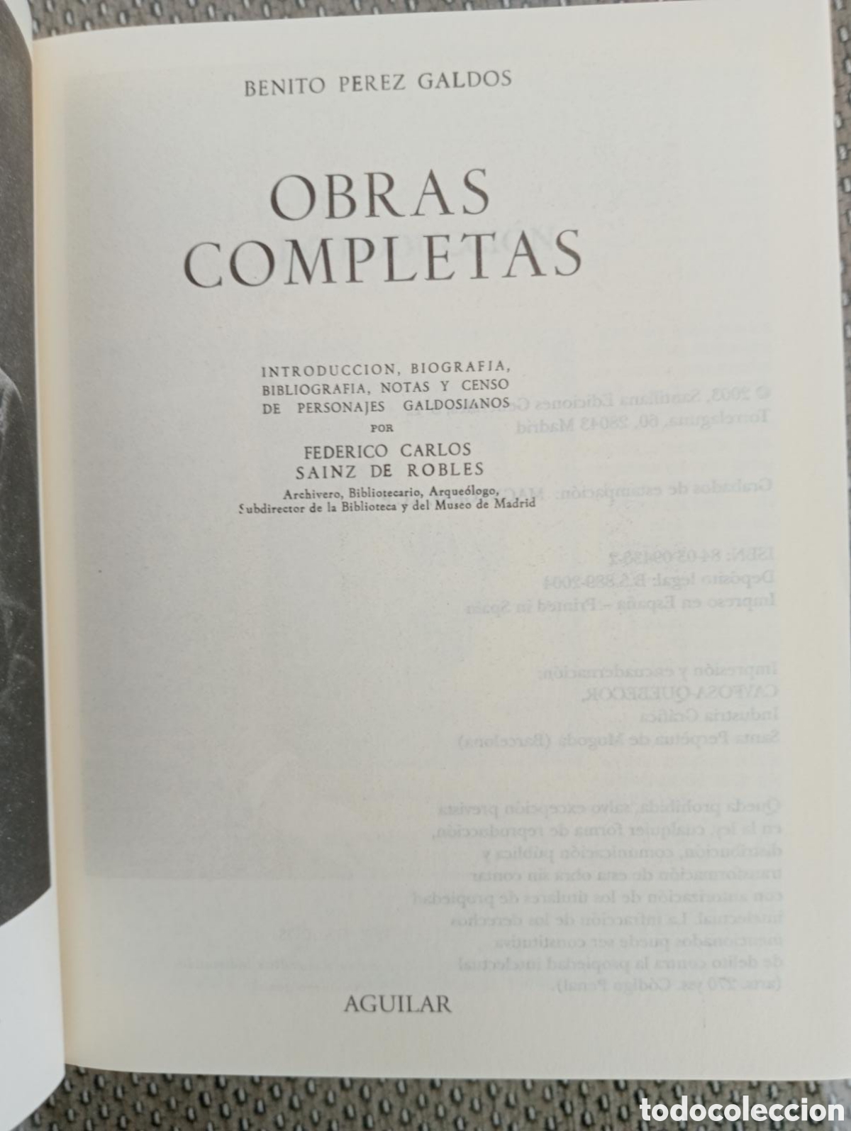 Libros de segunda mano: Benito P&eacute;rez Gald&oacute;s. Obras completas I - Foto 3