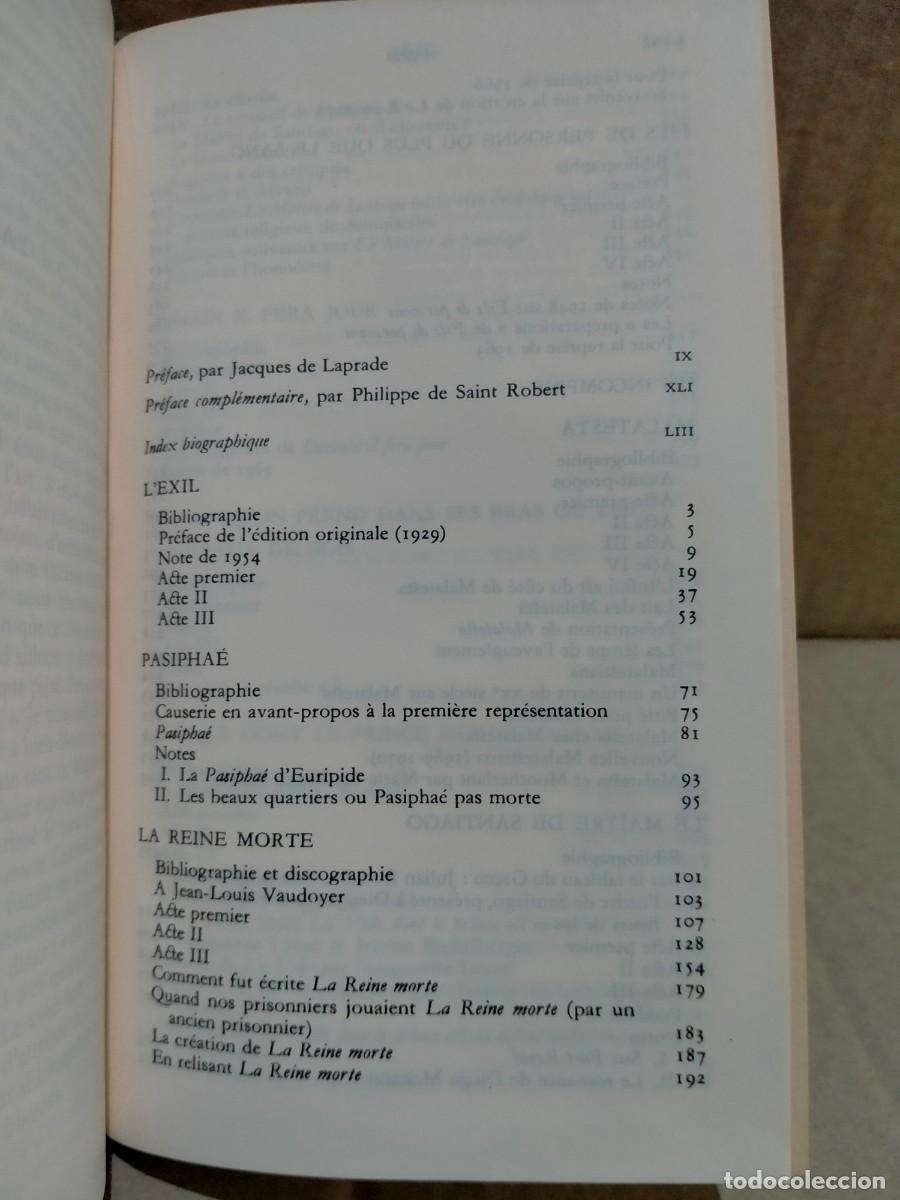 Libros de segunda mano: MONTHERLANT. TH&Eacute;ATRE K. GALLIMARD - Foto 3