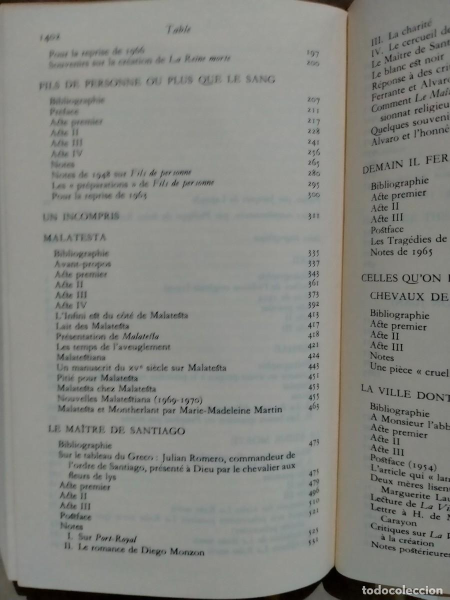 Libros de segunda mano: MONTHERLANT. TH&Eacute;ATRE K. GALLIMARD - Foto 4