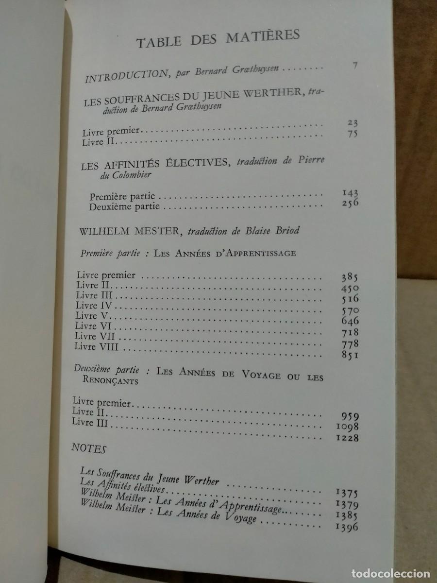 Libros de segunda mano: GOETHE. ROMANS . GALLIMARD - Foto 3
